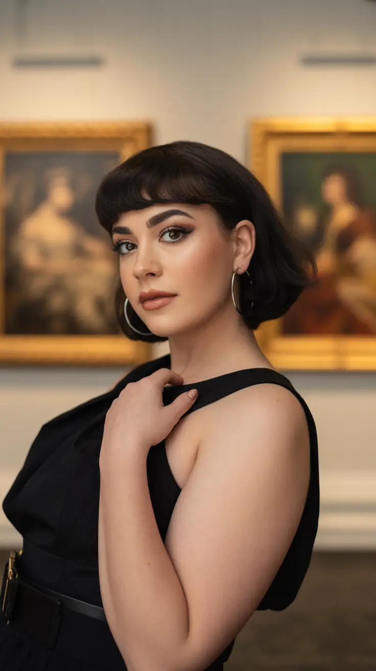 Spring Haircuts for Plus Size Women Elegant Retro Short Bob With Modern Spring Polish