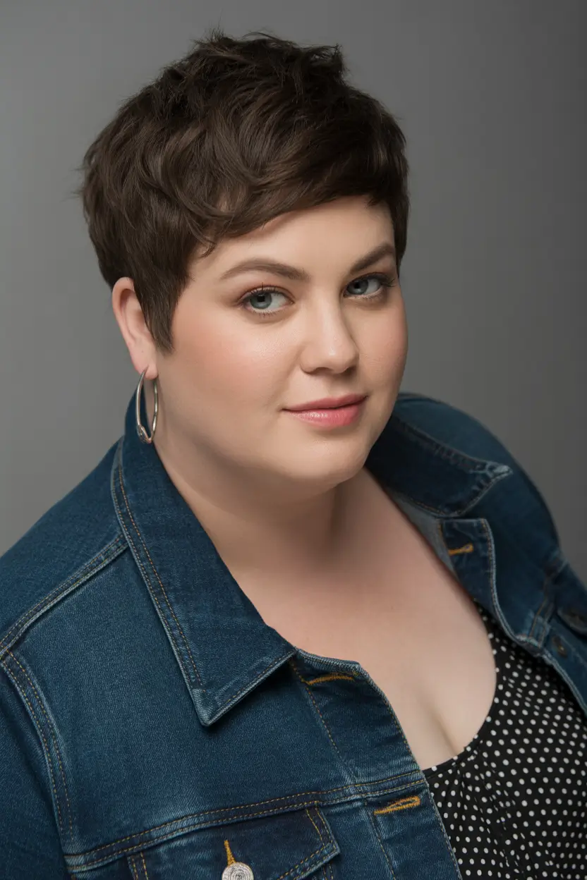 Spring Haircuts for Plus Size Women Classic Textured Pixie With Soft Volume