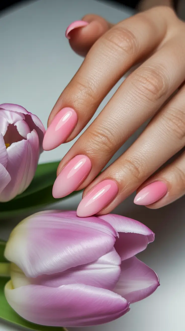 spring almond nails Soft Baby Pink Almond Nails For Minimal Spring Elegance