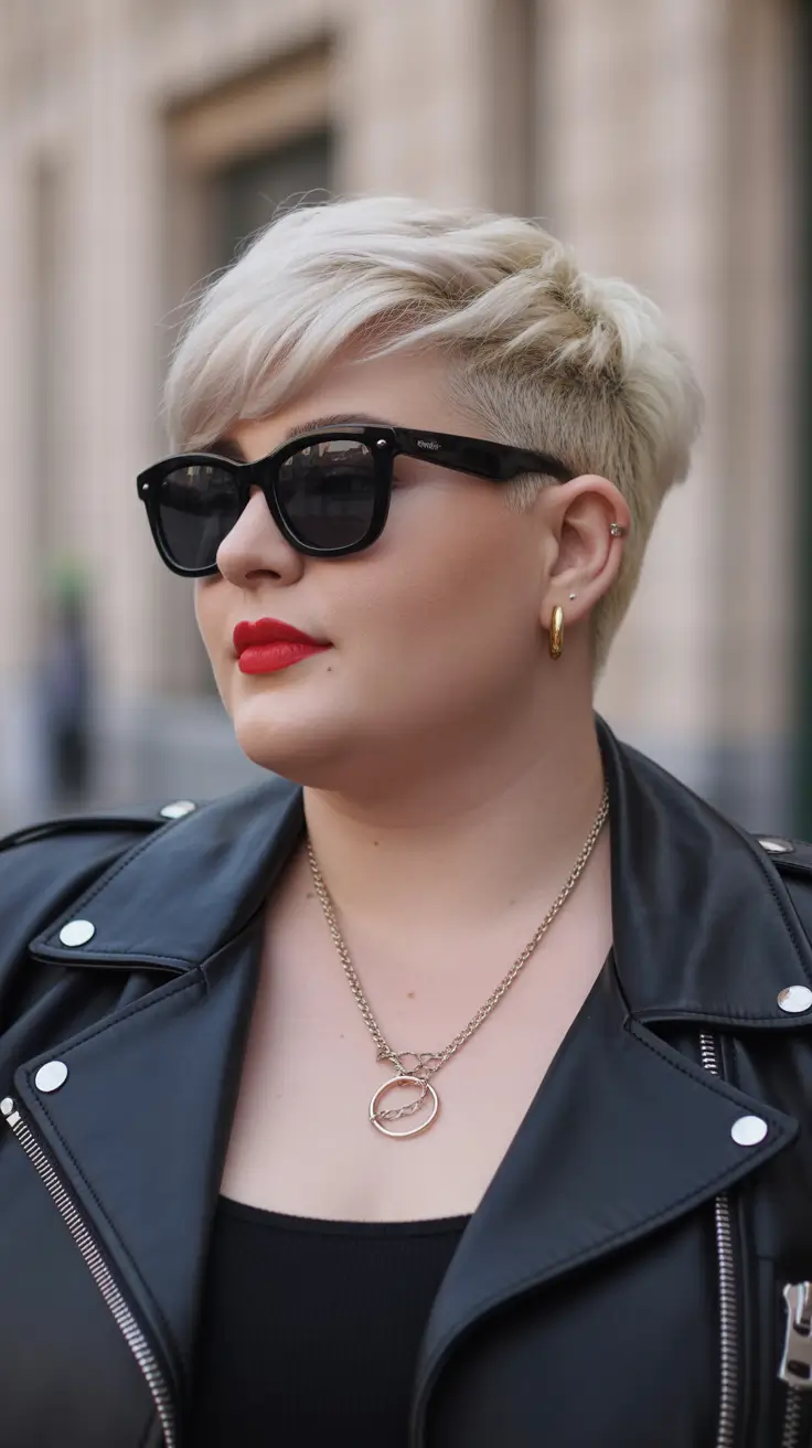 spring pixie Platinum Undercut Pixie with Sleek Side Sweep