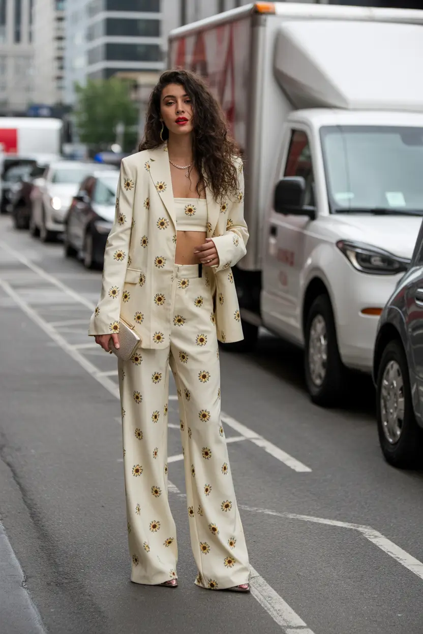 spring fits outfits Sunflower Prints That Turn the City Into Spring