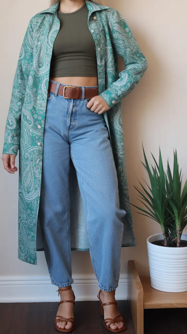 spring fits outfits Vintage Ease Meets Everyday Denim