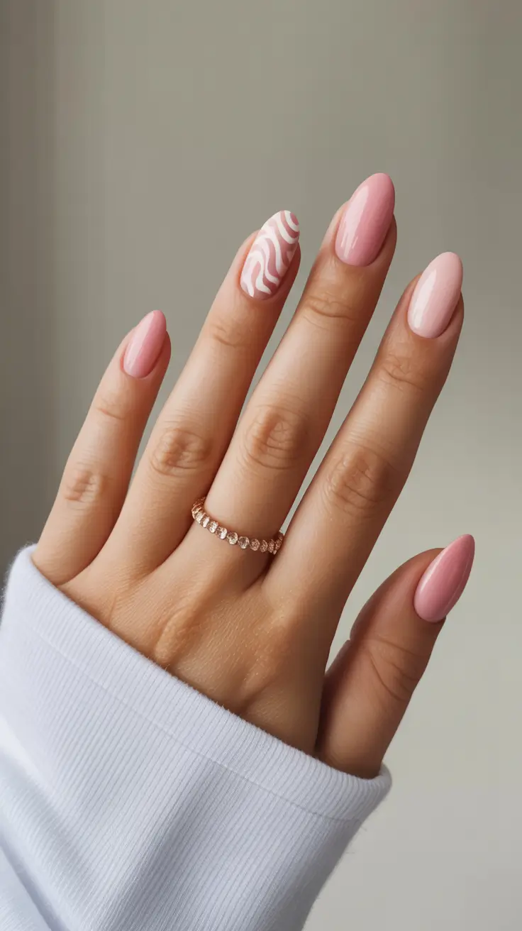 spring nails pink Soft Pink Waves For Modern Minimalist Spring Style
