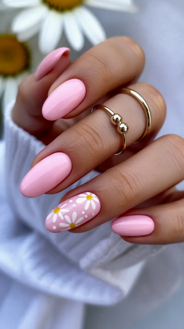 spring nails pink Soft Daisy Pink Nails That Feel Like The First Warm Day