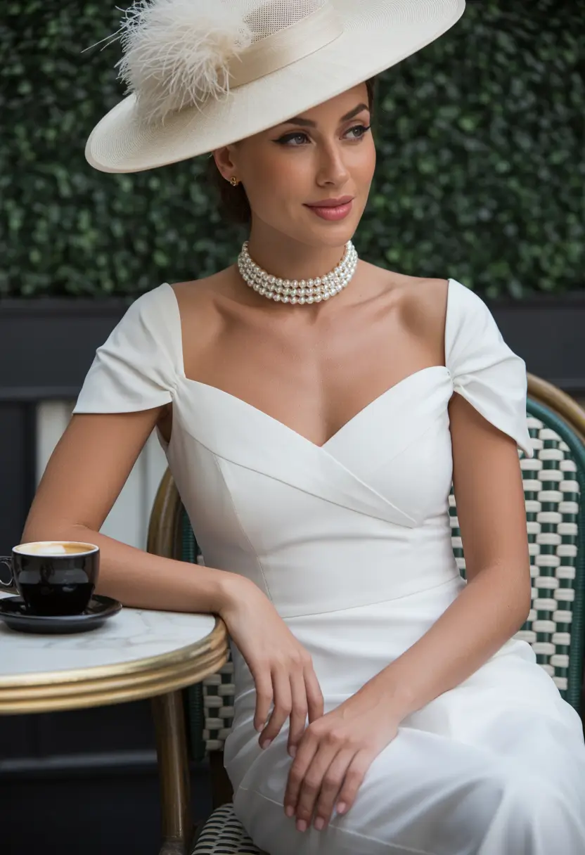 spring wedding hairstyle Chic Vintage Hat Styling with Minimalist Bridal Updo
