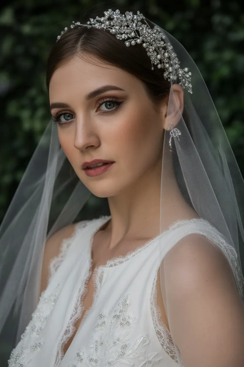 spring wedding hairstyle Classic Vintage Updo with Statement Bridal Elegance