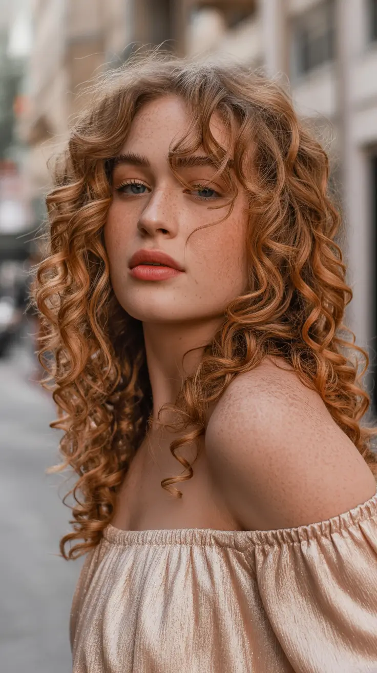 spring caramel hair color Honey Golden Romantic Curls That Feel Like Spring Air