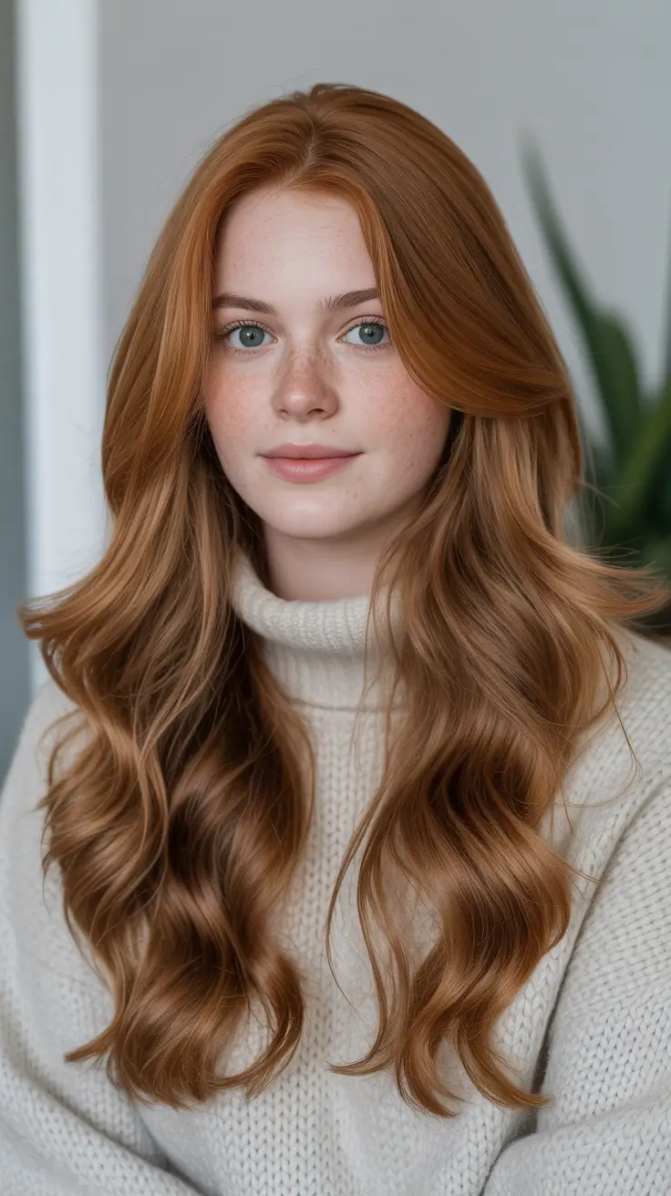 spring caramel hair color Sweet Copper Caramel Waves Inspired by Spring Light