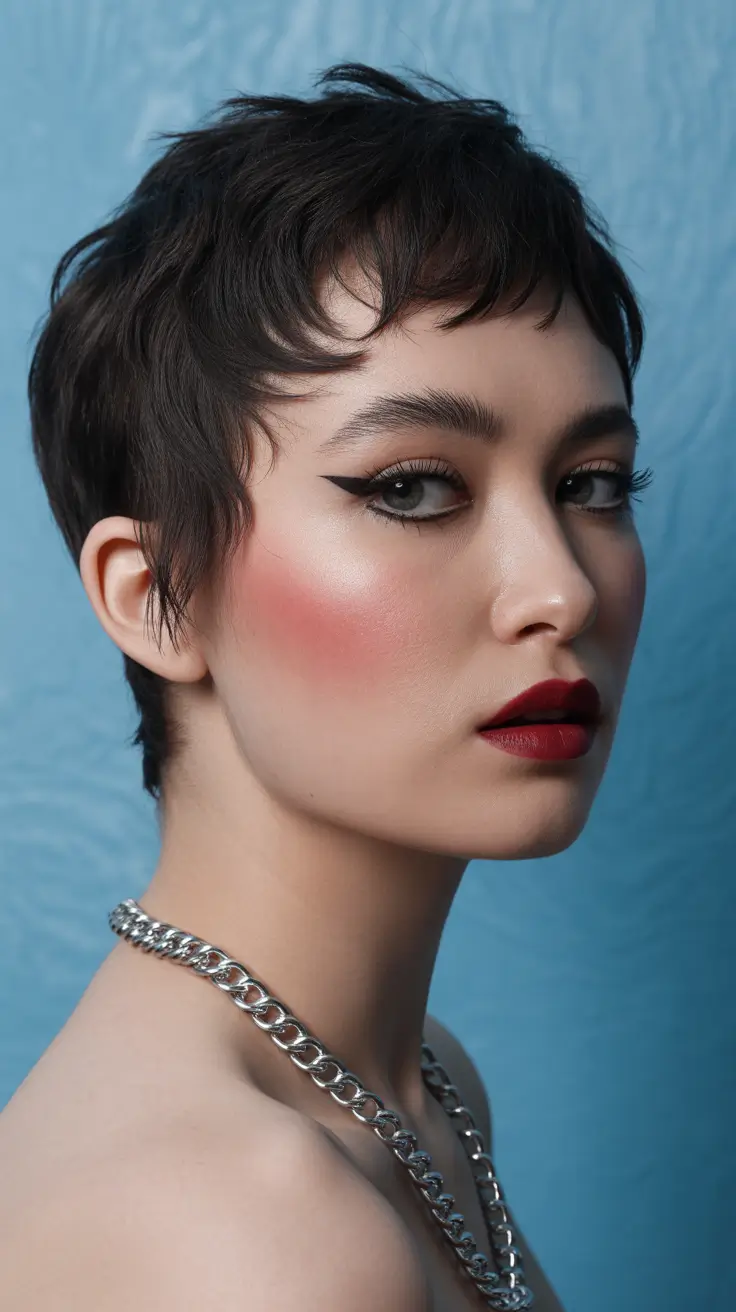 spring short Hairstyles Minimalist Micro Pixie With Soft Feathered Bangs
