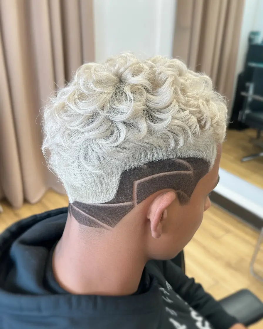 spring short Hairstyles Creative Undercut With Platinum Curly Crown