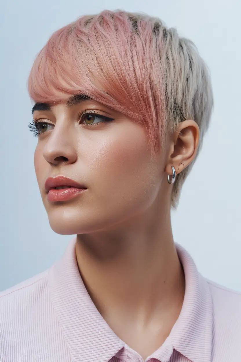 spring short Hairstyles Soft Two Tone Pixie With Gentle Side Bangs