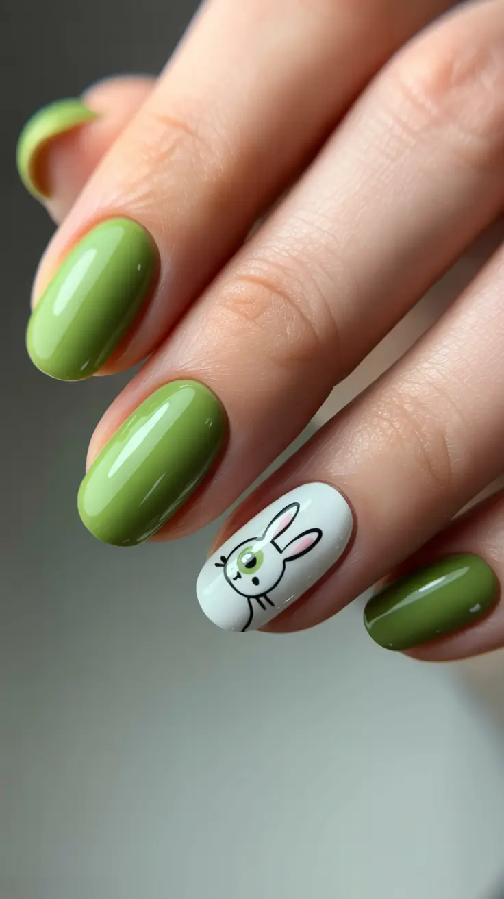 April nails color ideas 2026 Olive Bunny Nail Design