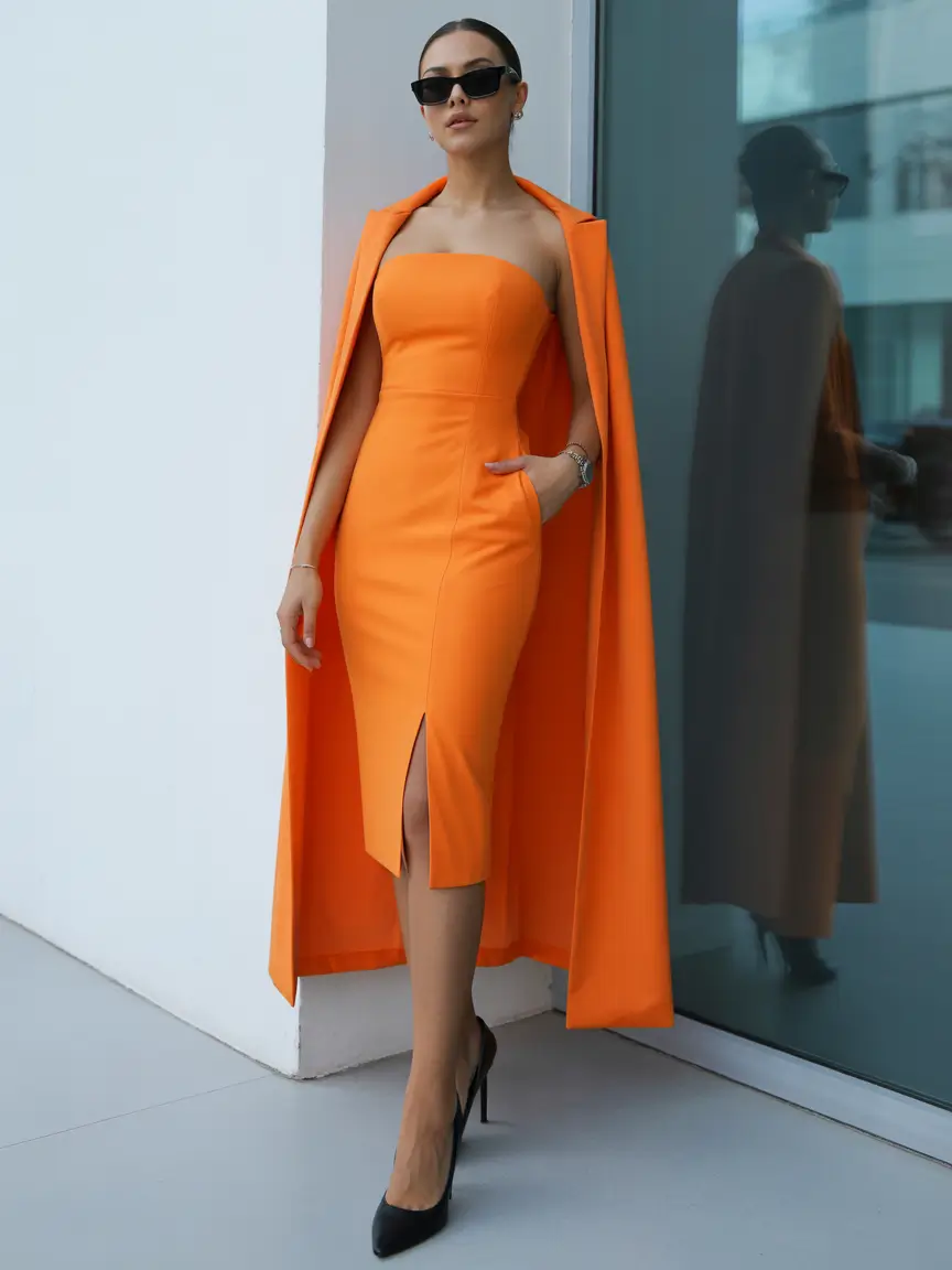 22 April outfits ideas 2026 Bold Tangerine Elegance For A Bright April Statement