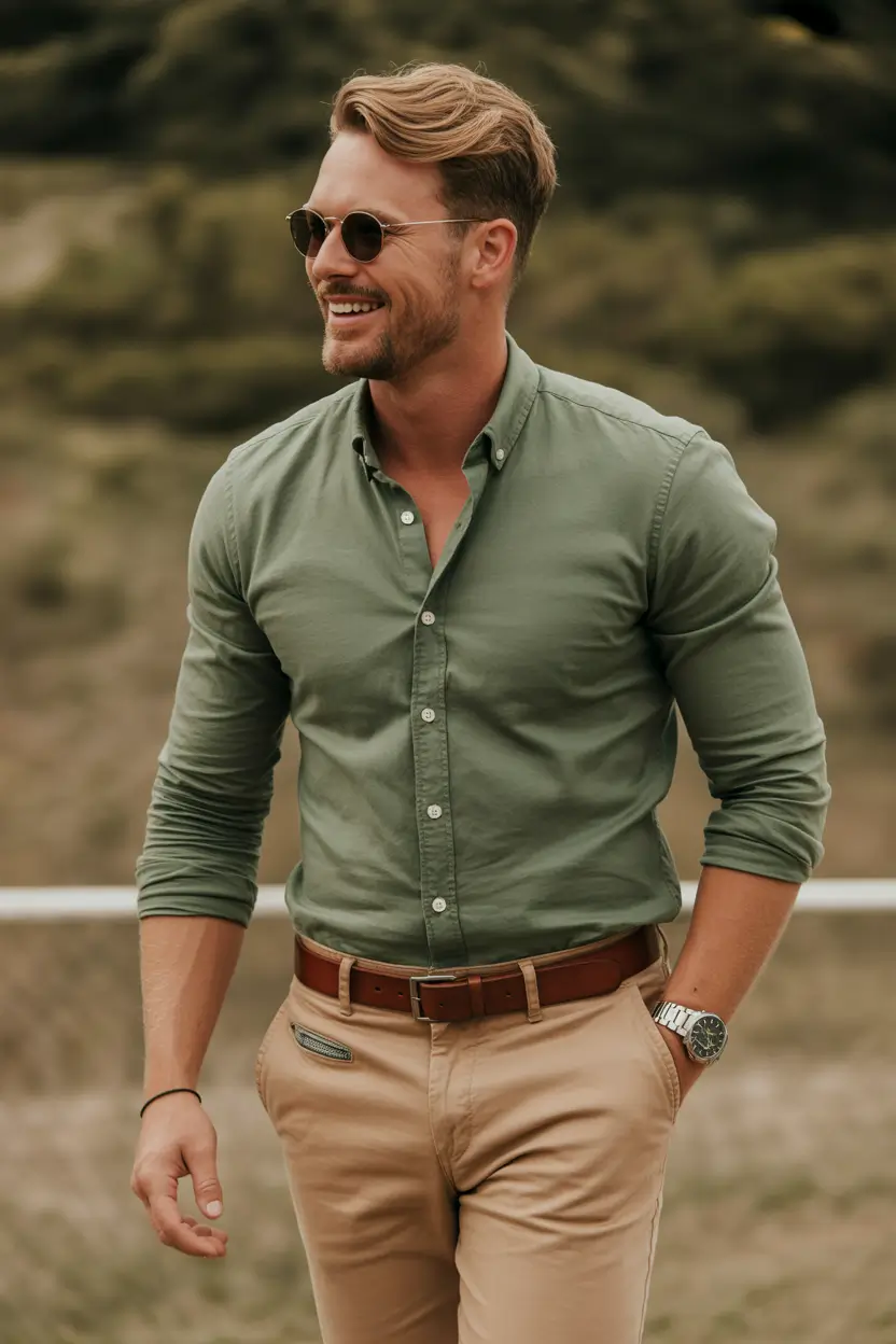 23 casual summer outfits men 2026 Olive Green And Weekend Escape Energy