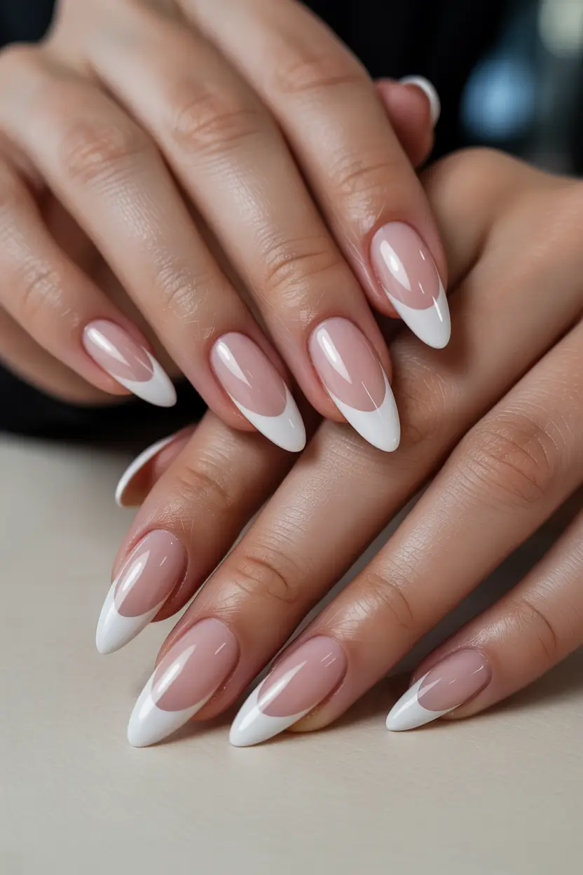 spring long nails Classic Almond French Tips That Never Go Out of Style