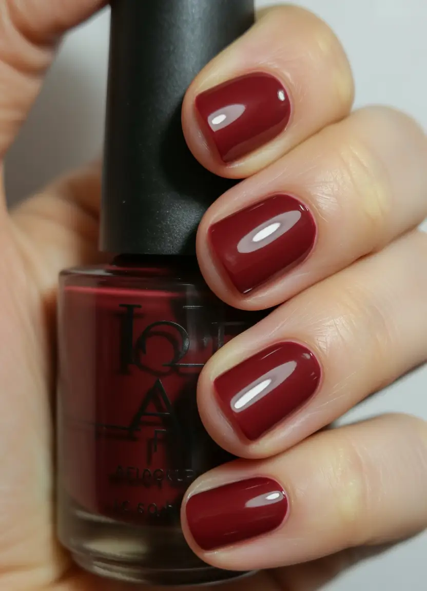 spring short nails Classic Deep Cherry Red - Timeless Spring Confidence
