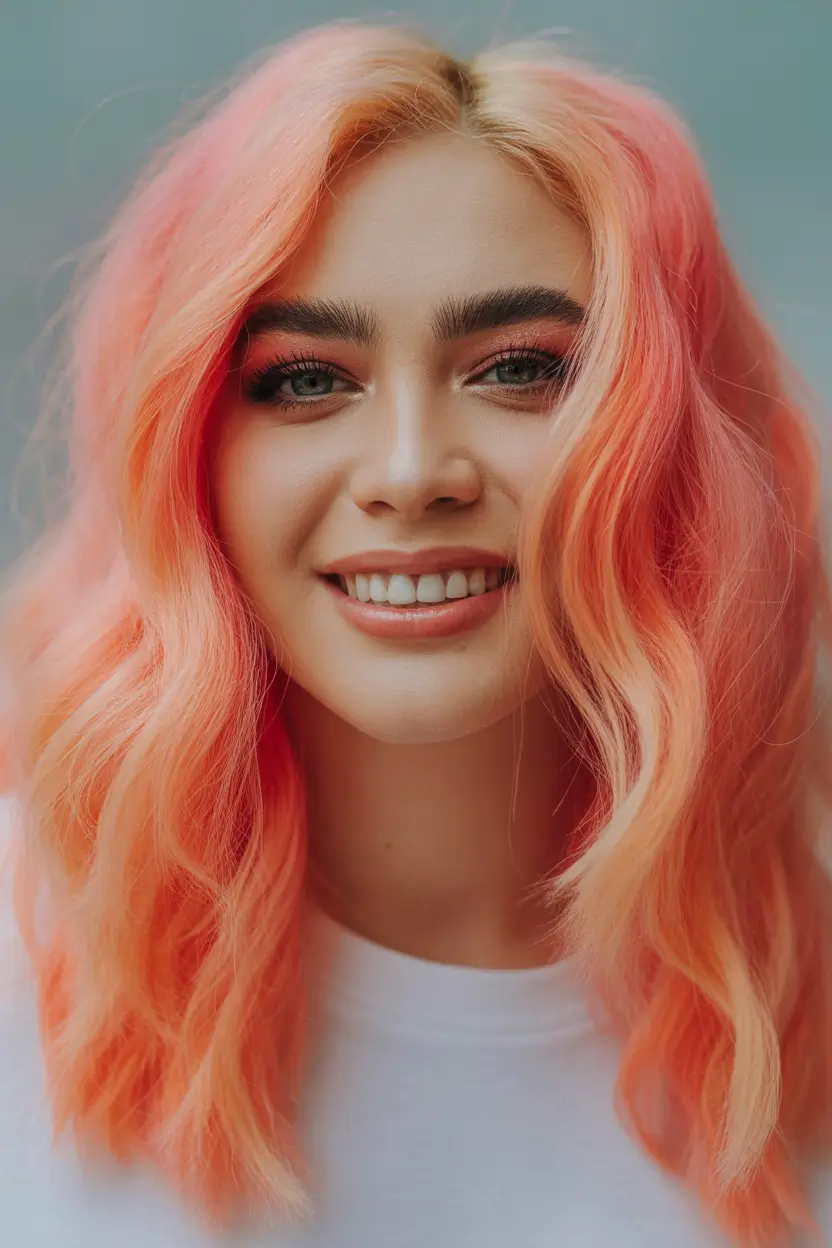 spring mid length haircut Dreamy Coral Mid Length Waves With Volume