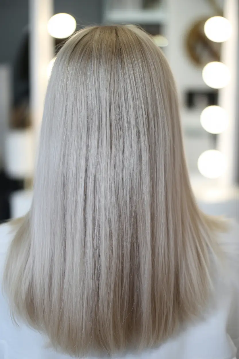 spring long haircut Cool Platinum Straight With Silky Finish