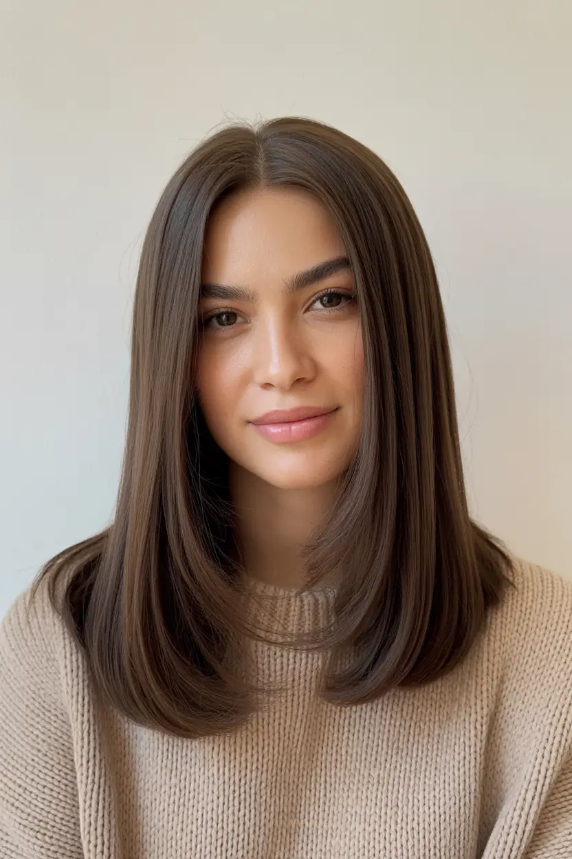 spring long haircut Classic Mid Length Straight With Soft Tapered Ends
