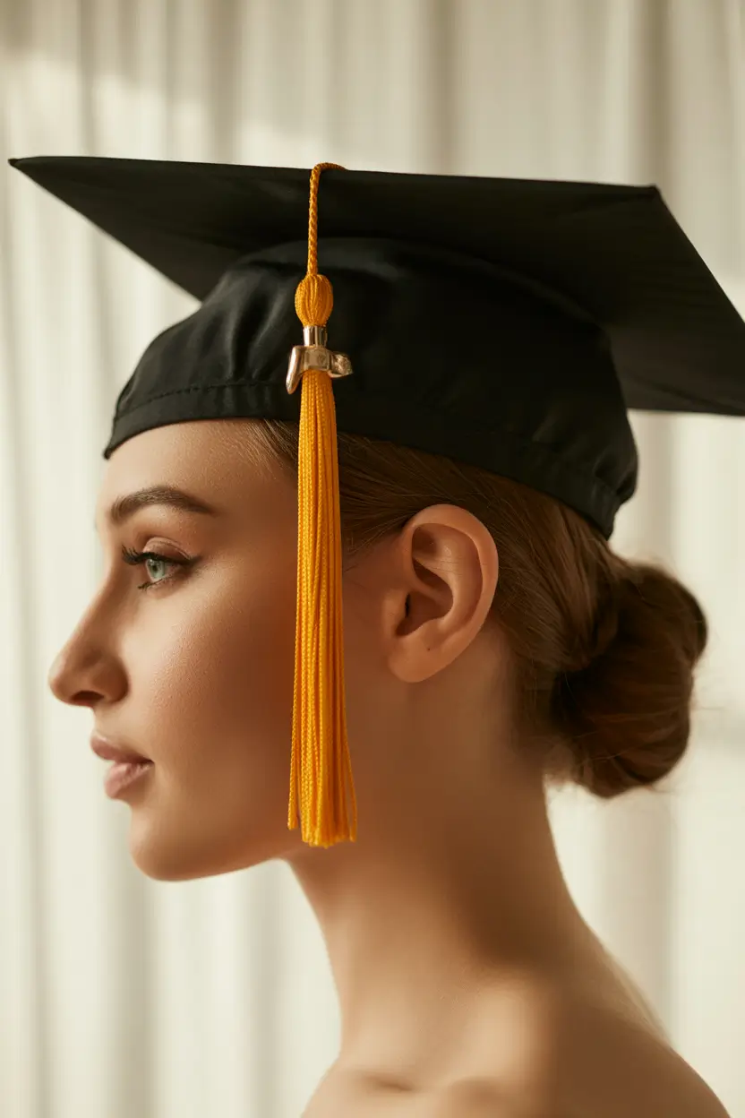 graduation hairstyles ideas 2026 Sleek Low Bun That Fits Perfectly Under a Graduation Cap