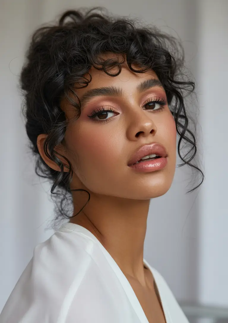 graduation hairstyles ideas 2026 Soft Curly Updo With Romantic Face Framing Pieces