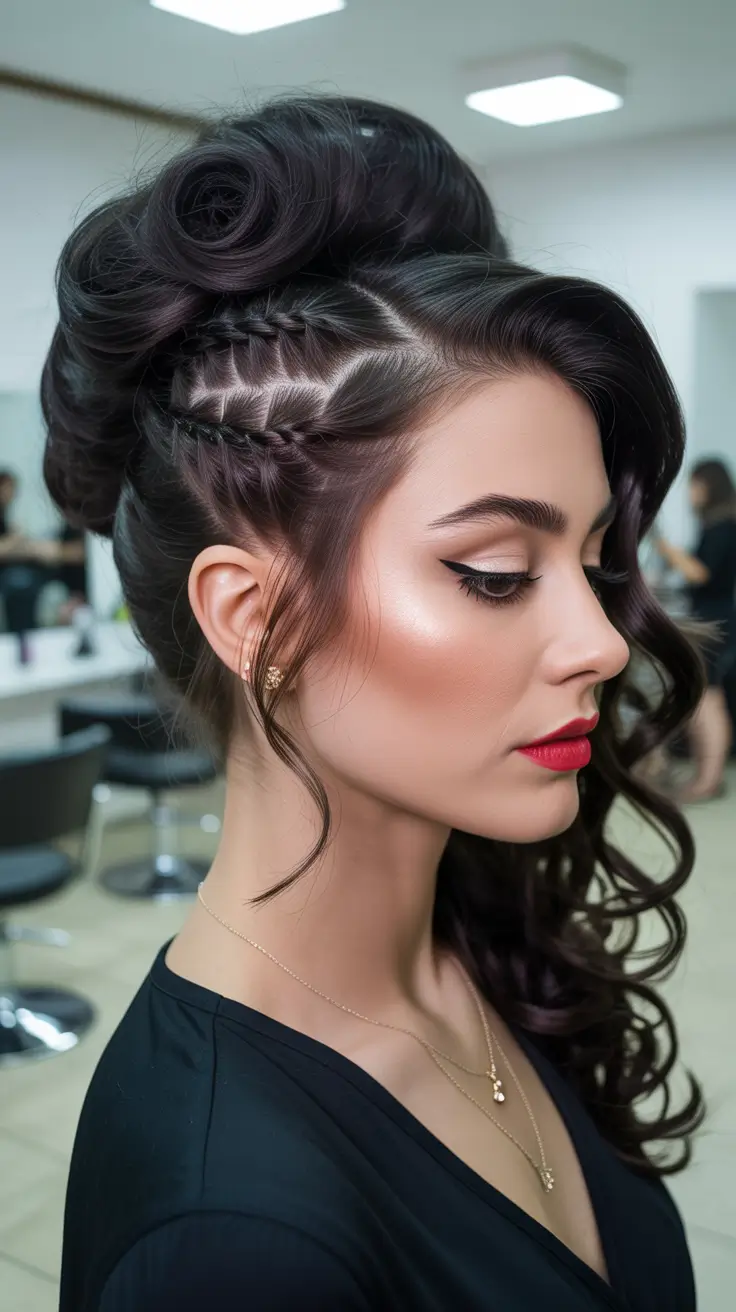 graduation hairstyles ideas 2026 Textured Braided Updo Graduation Style