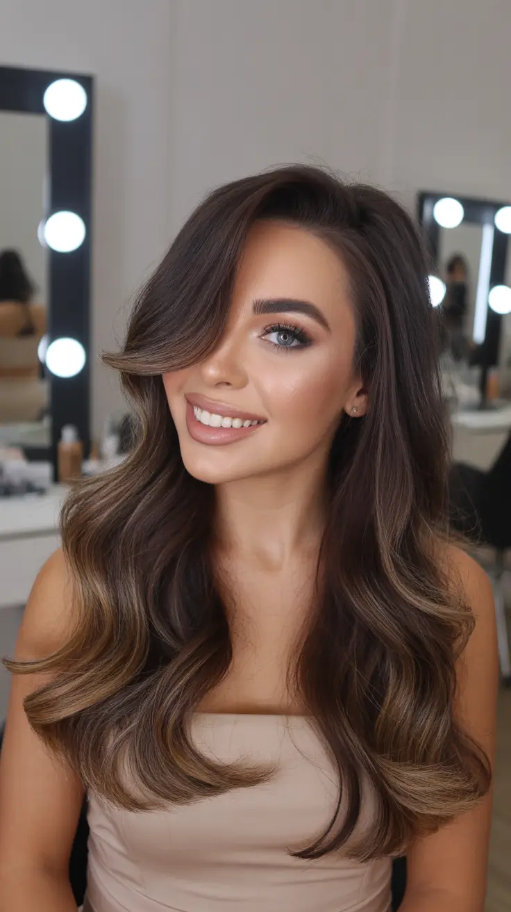 graduation hairstyles ideas 2026 Soft Layered Waves Medium Hair Graduation Style