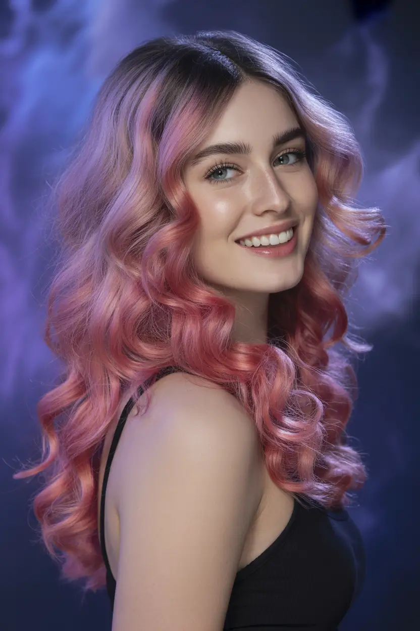 graduation hairstyles ideas 2026 Pastel Curly Hair Graduation Style
