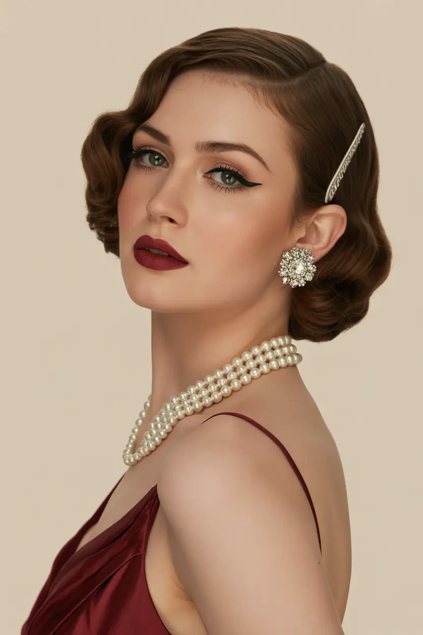 graduation hairstyles ideas 2026 Vintage Inspired Short Waves Graduation Style