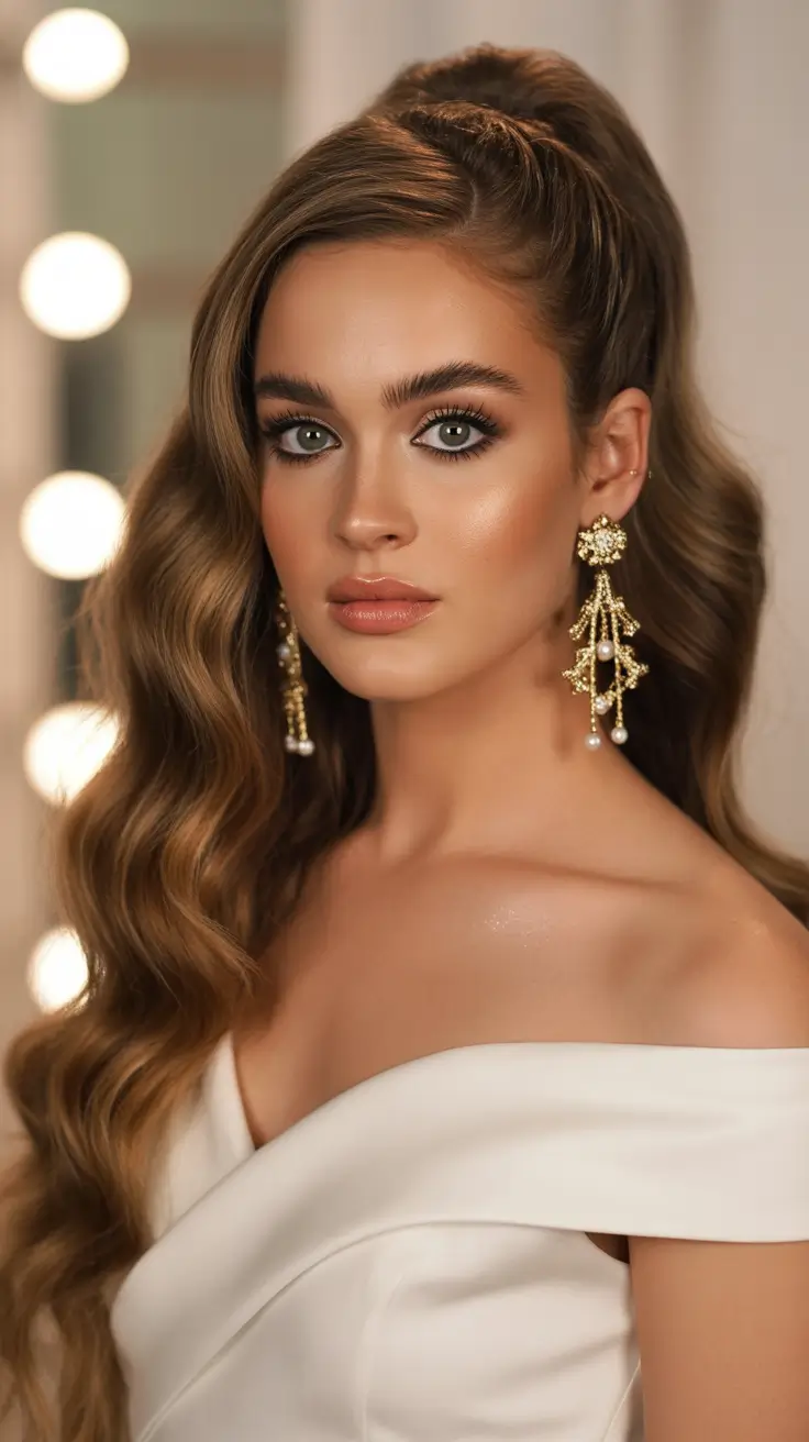 graduation hairstyles ideas 2026 Voluminous Glam Ponytail Graduation Style