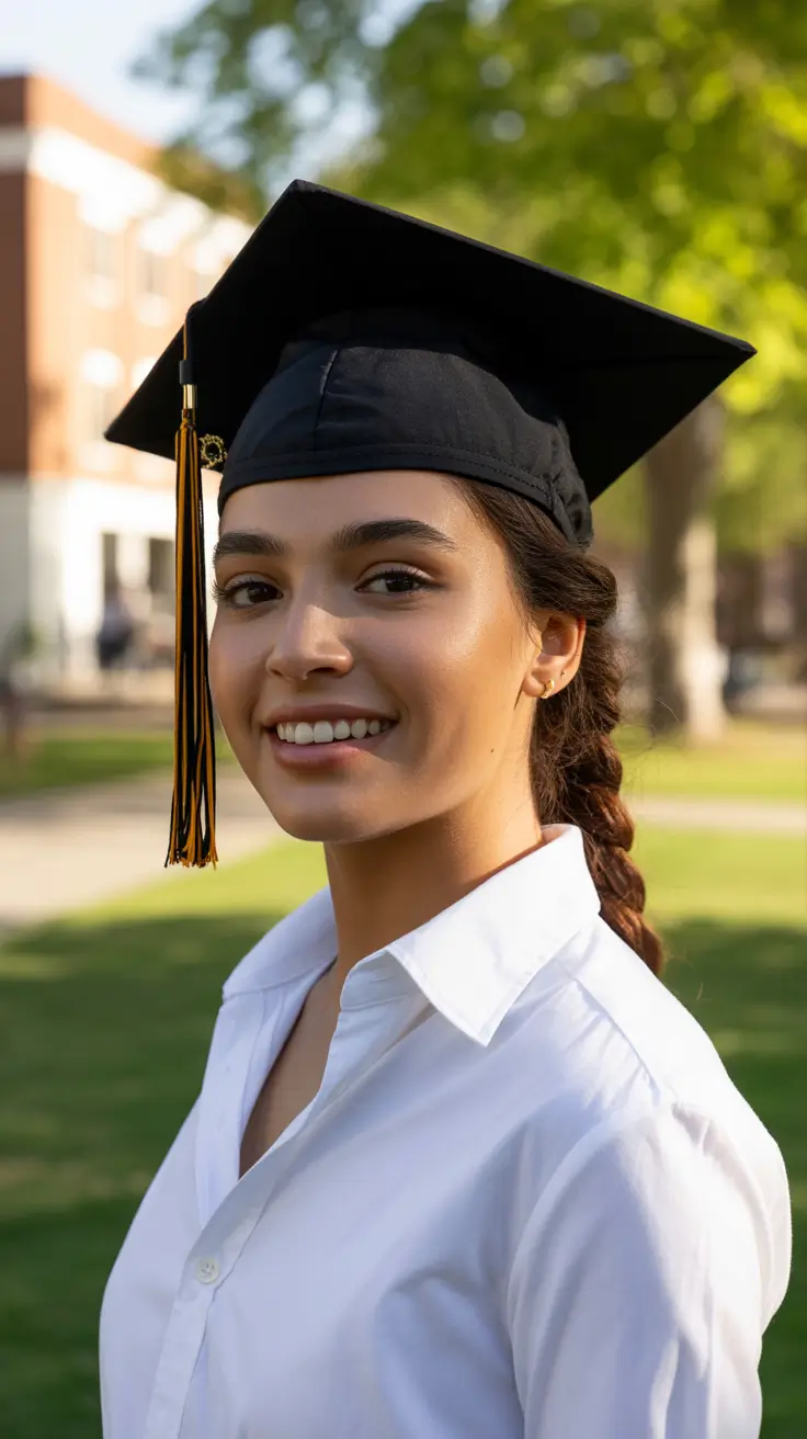 graduation hairstyles with cap ideas 2026 Simple Braided Graduation Style With Natural Finish