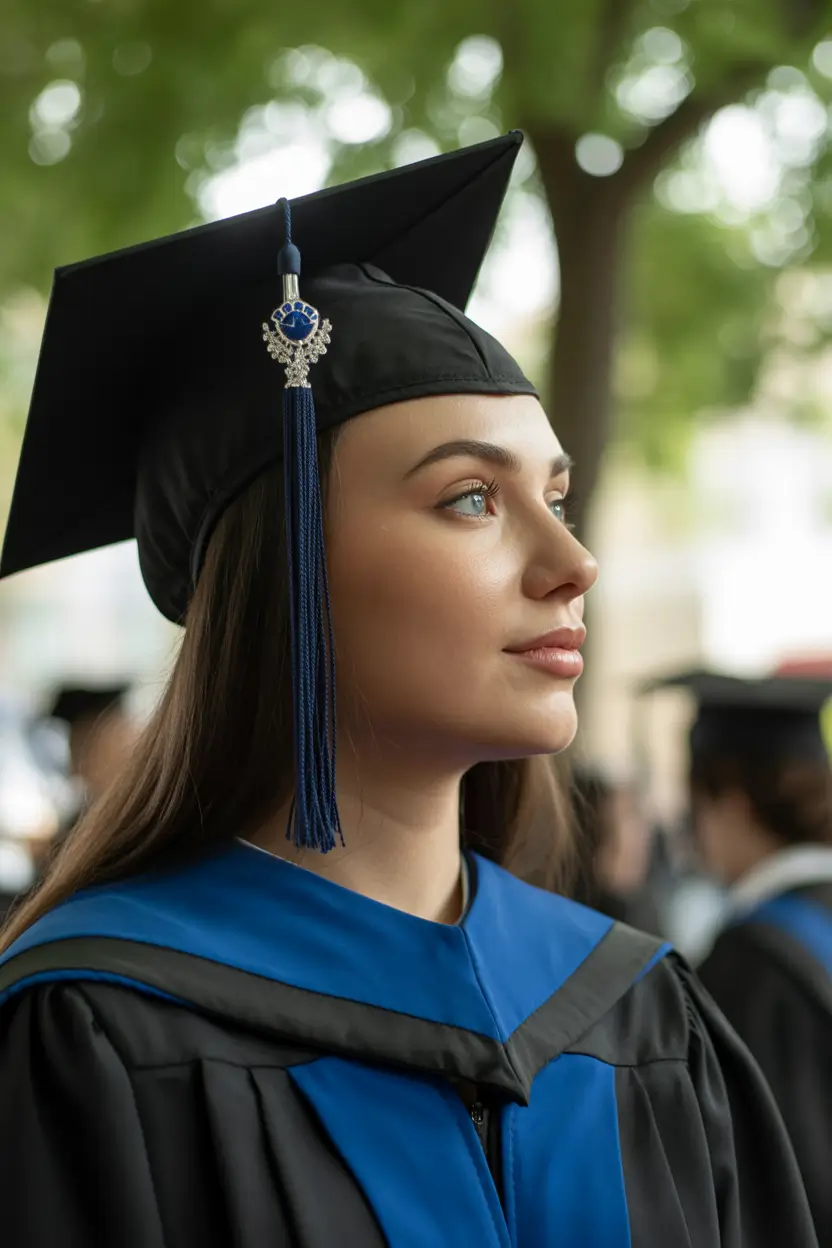 graduation hairstyles with cap ideas 2026 Classic Long Graduation Hair With Natural Flow