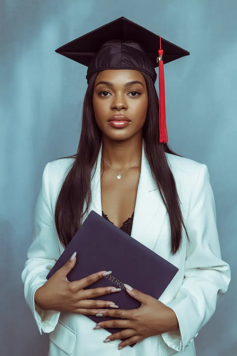 graduation hairstyles with cap ideas 2026 Sleek Long Straight Graduation Style