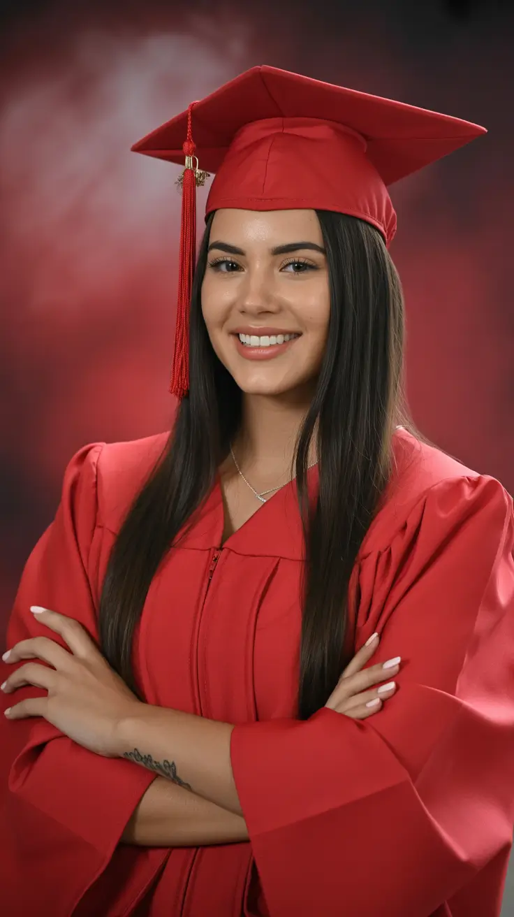 graduation hairstyles with cap ideas 2026 Soft Straight Graduation Style With Natural Side Flow