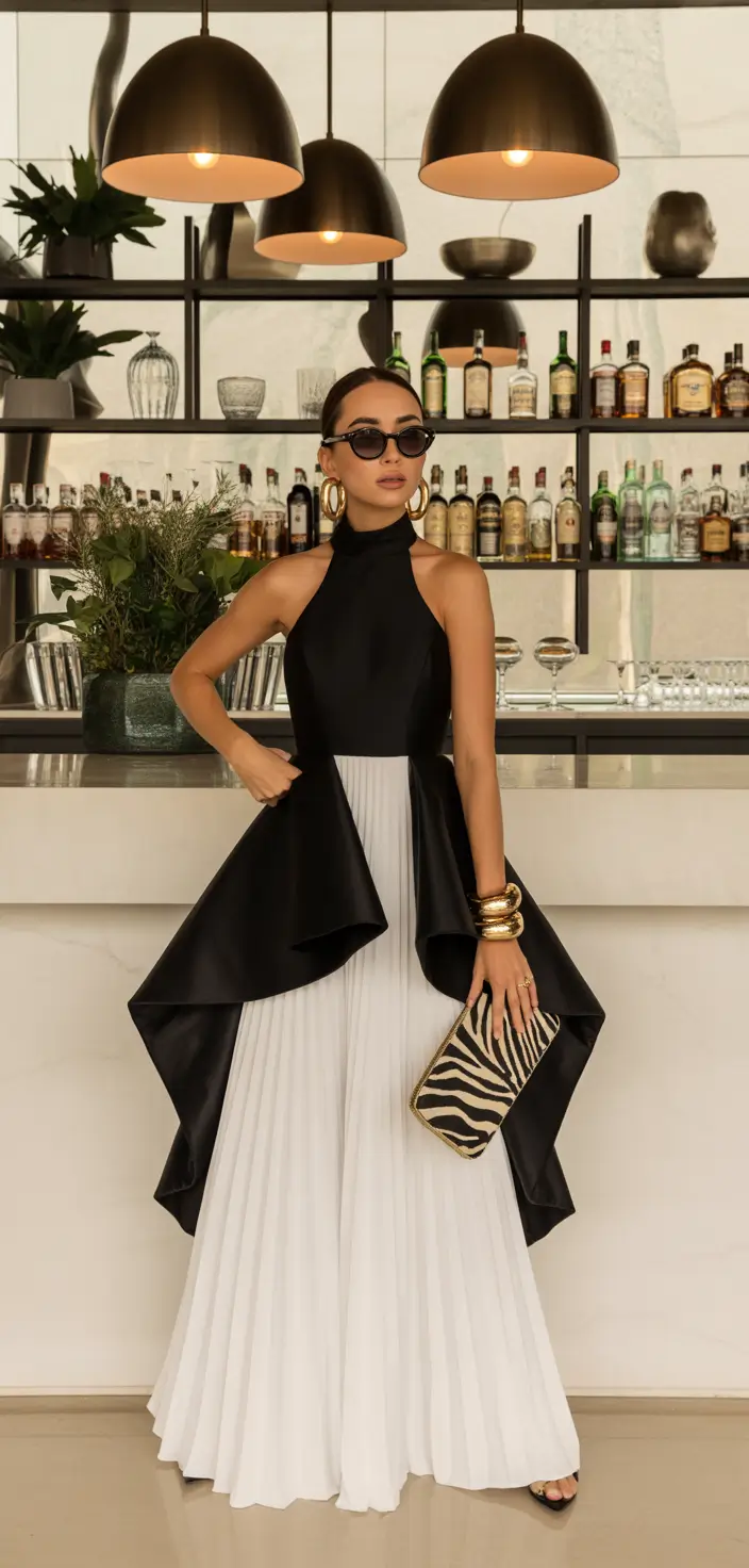 23 graduation look ideas 2026 Black And White Structured Graduation Evening Look