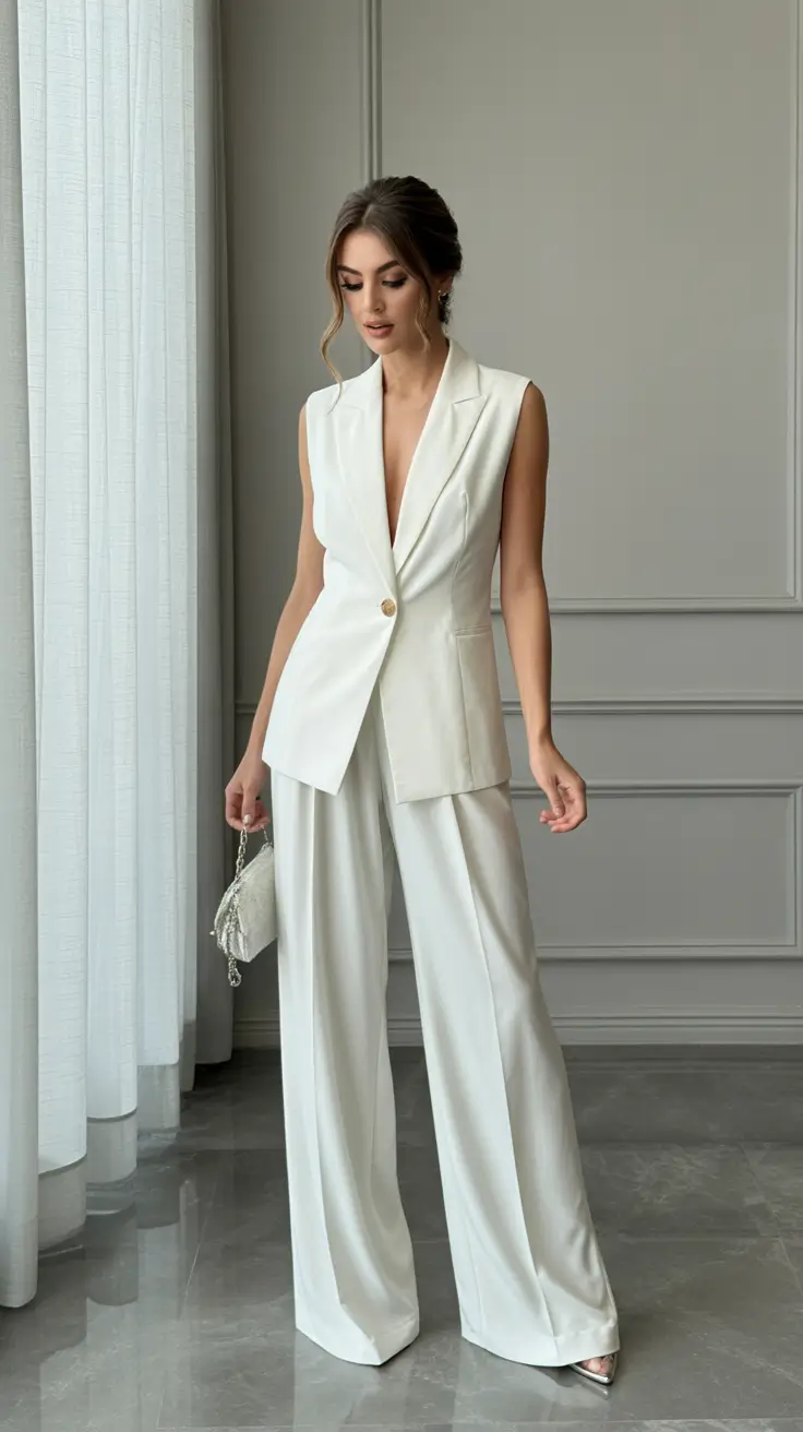 23 graduation look ideas 2026 Modern Ivory Tailored Graduation Suit Set
