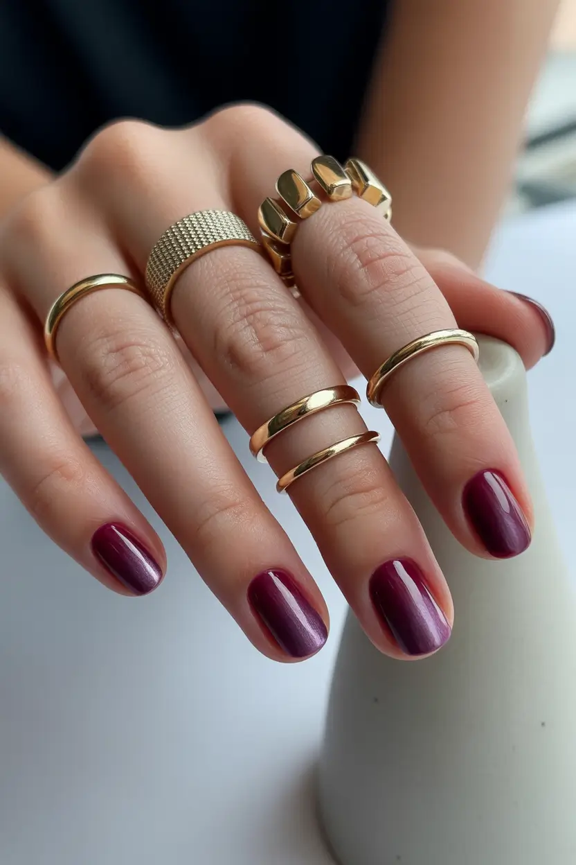 graduation nail color ideas 2026 Deep Burgundy Graduation Nails for a Timeless Look