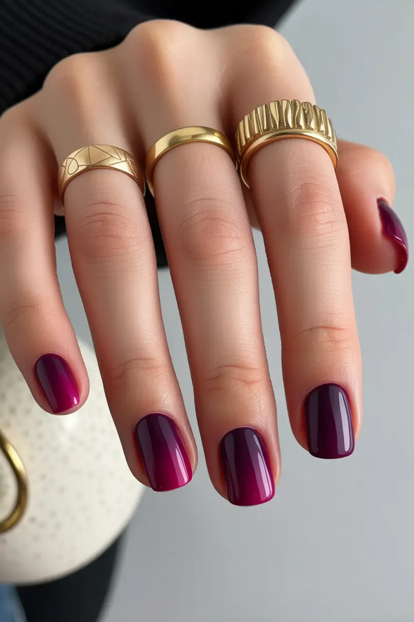 graduation nails ideas 2026 Rich Berry Short Nails For A Polished Graduation Look
