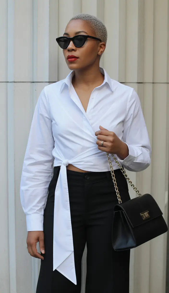 graduation outfit ideas for guest ideas 2026 White Shirt And Black Trousers That Prove Casual Simple Can Still Look Elegant