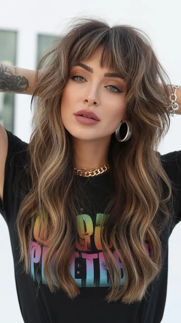 May Hair Color Ideas 2026 Layered Mushroom Brown with Soft Fringe Energy