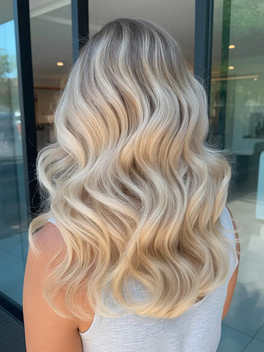 May Hair Color Ideas 2026 Buttercream Blonde Waves That Catch Every Bit of Light