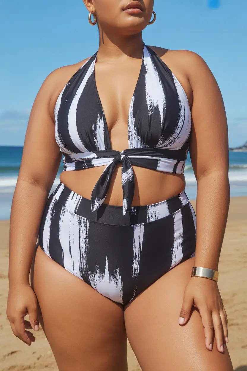 23 plus size swimsuit Summer 2026 Bold Contrast and the Return of the Confident 2 Piece