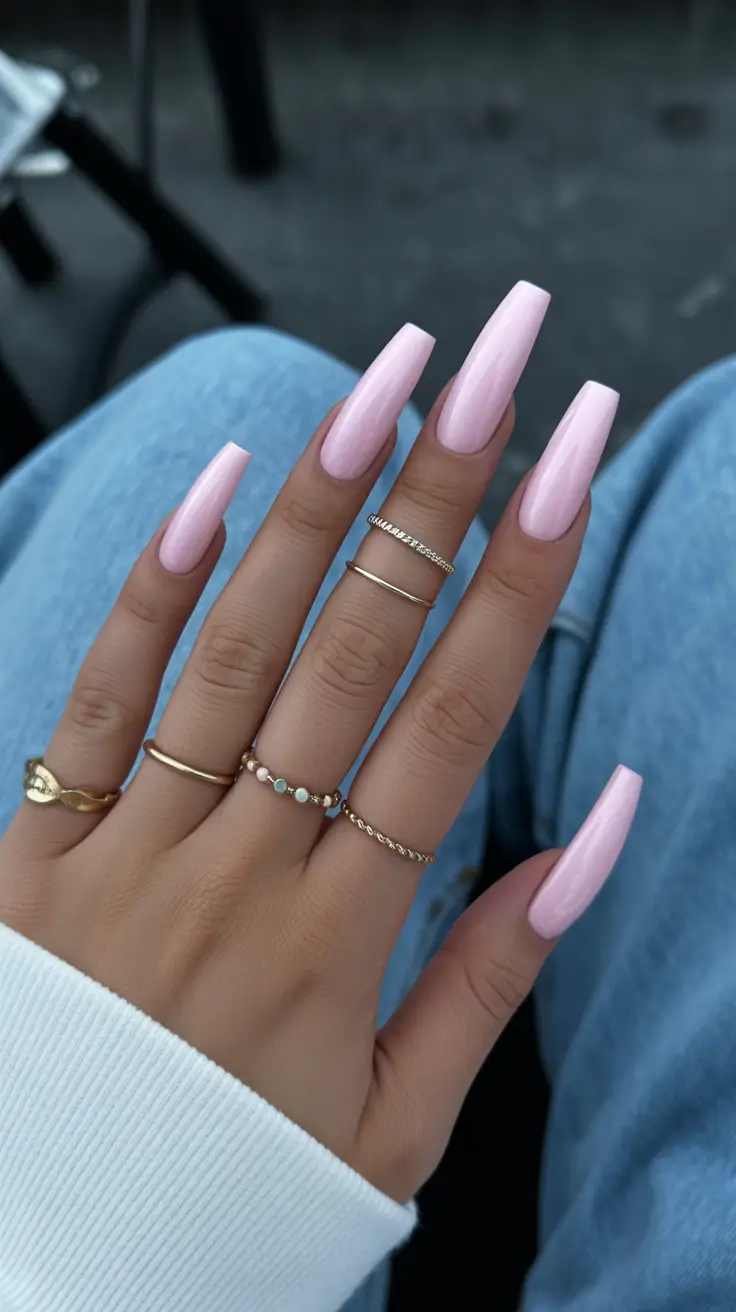 23 pretty spring ballerina nails 2026 Soft Pink Minimalism for an Elegant Spring Ballerina Shape