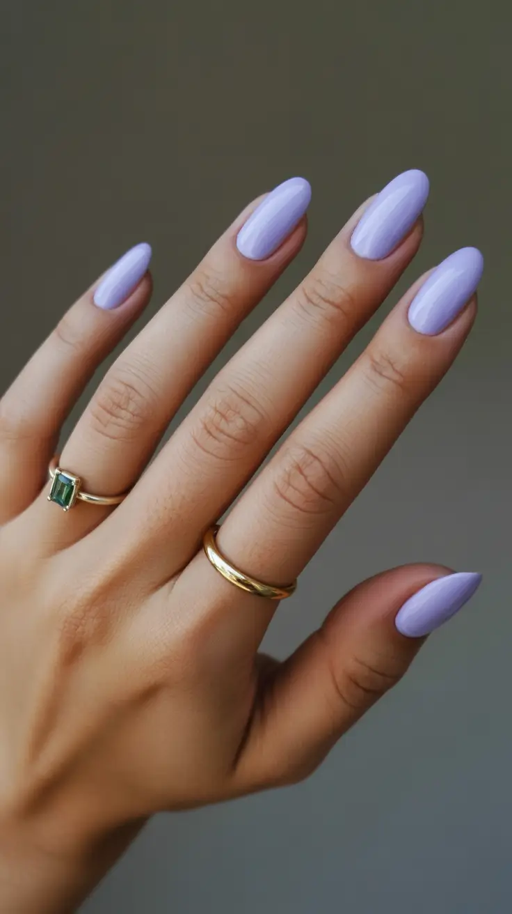 spring oval nails Soft Lavender Minimalism for Fresh Spring Oval Nails
