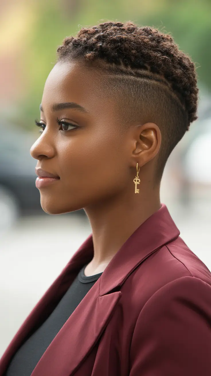 spring hairstyle black women Super Short Tapered Natural Cut