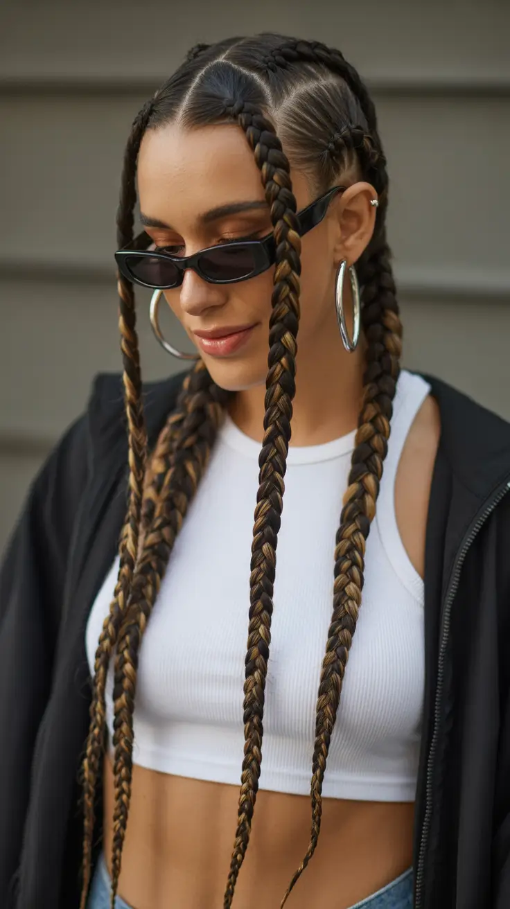 spring hairstyle black women Long Viking Inspired Statement Braids