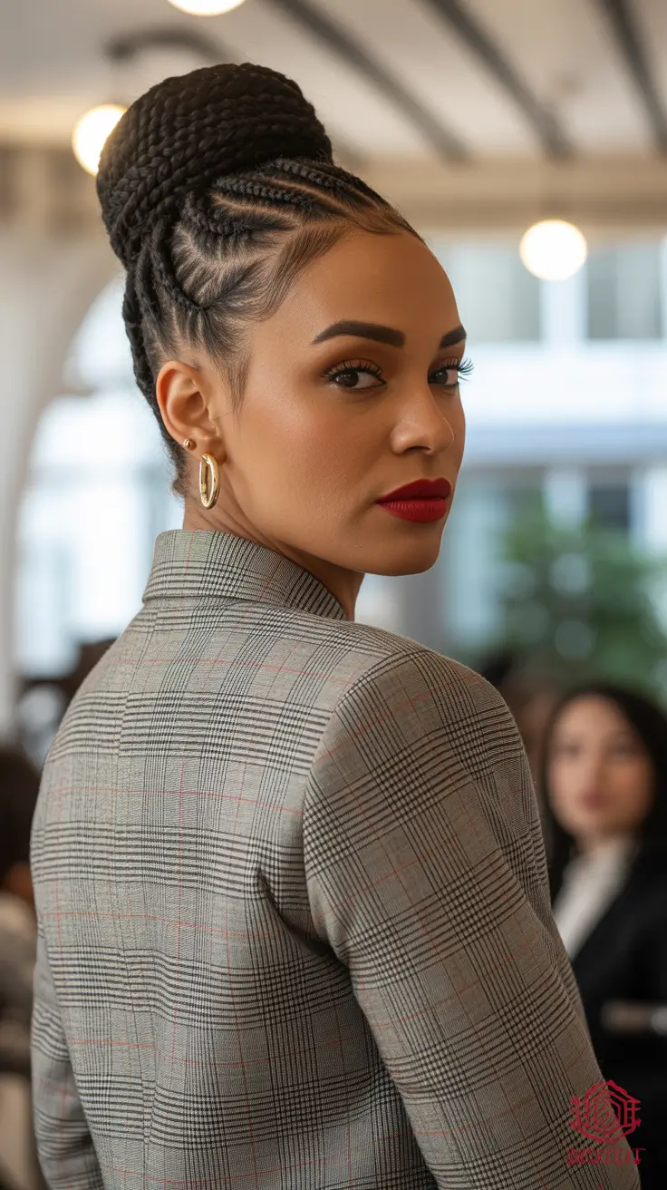 spring hairstyle black women Structured Corporate Braided Bun