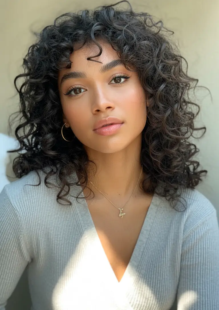 spring hairstyle black women Soft Medium Curly Volume