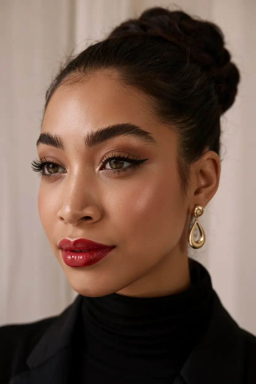 spring hairstyle black women Elegant Corporate Braided Chignon