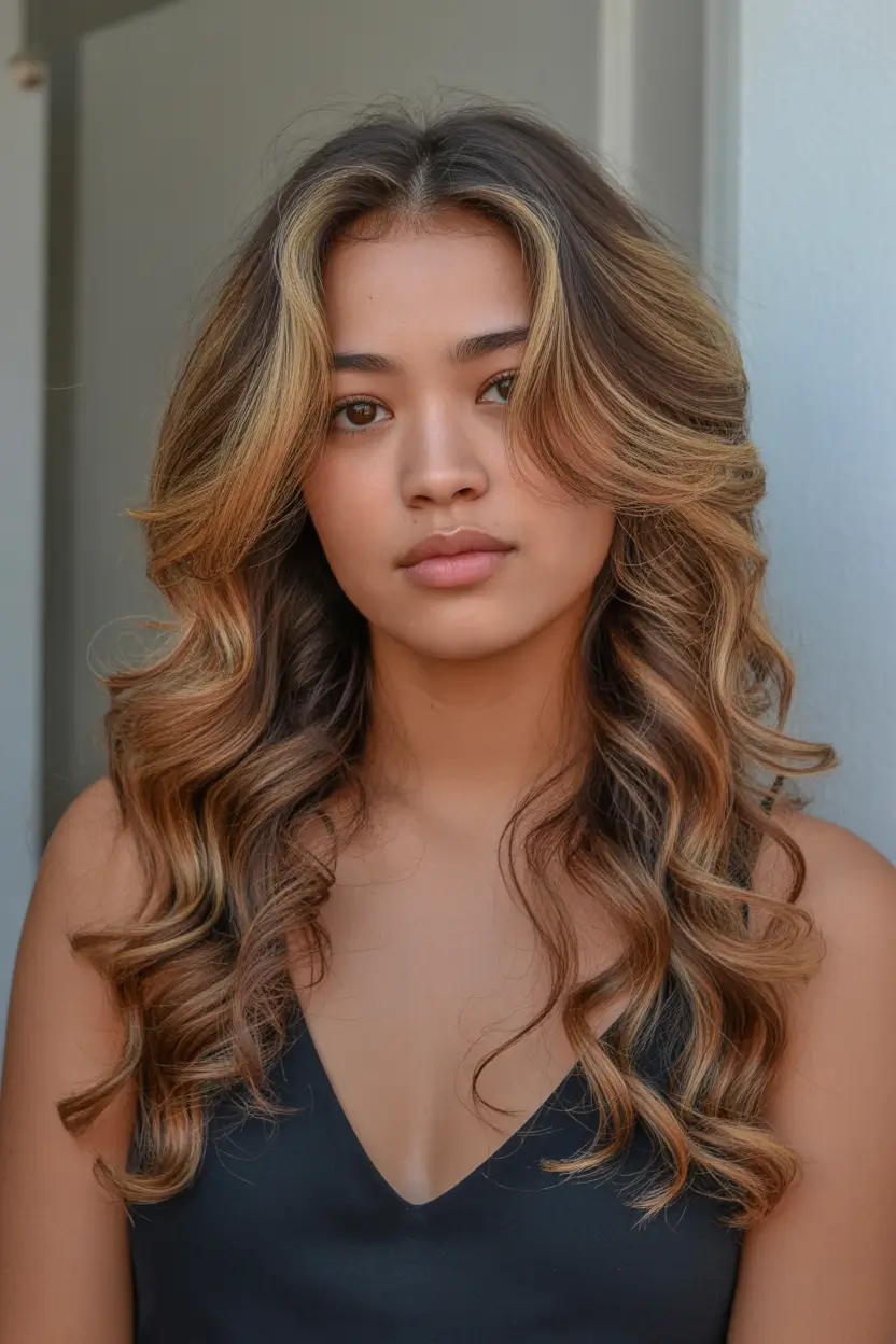 spring hairstyle black women Soft Long Layered Waves With Natural Movement